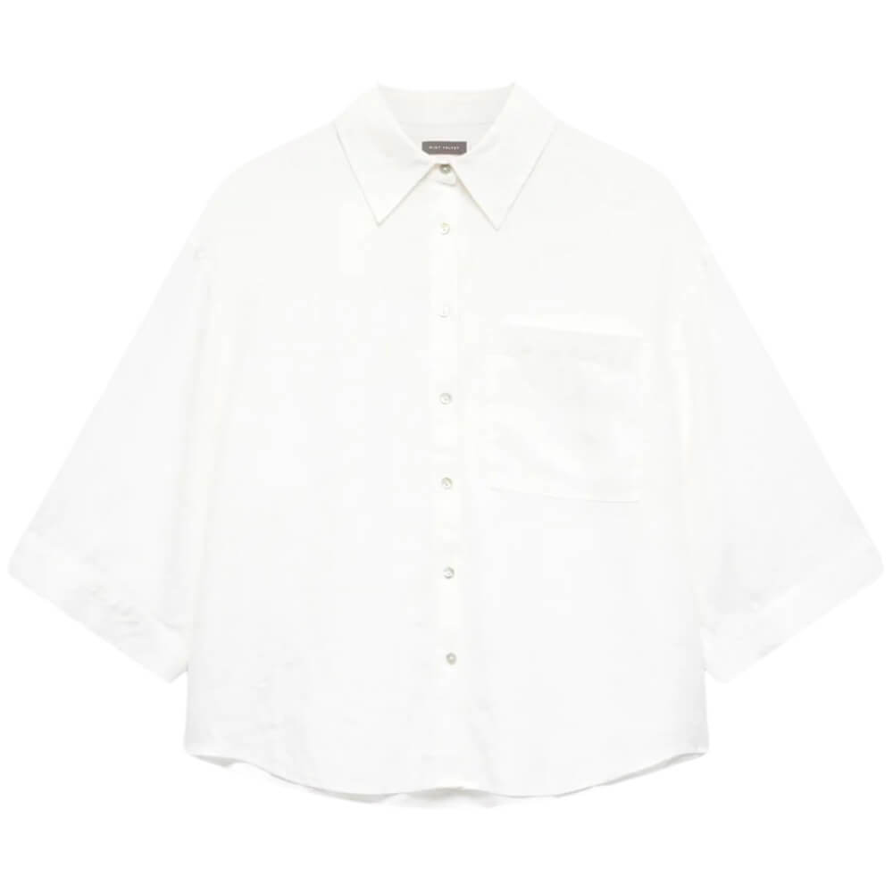 Mint Velvet White Linen Collared Shirt